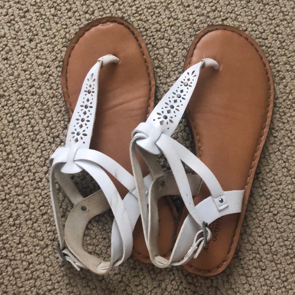 white sandals